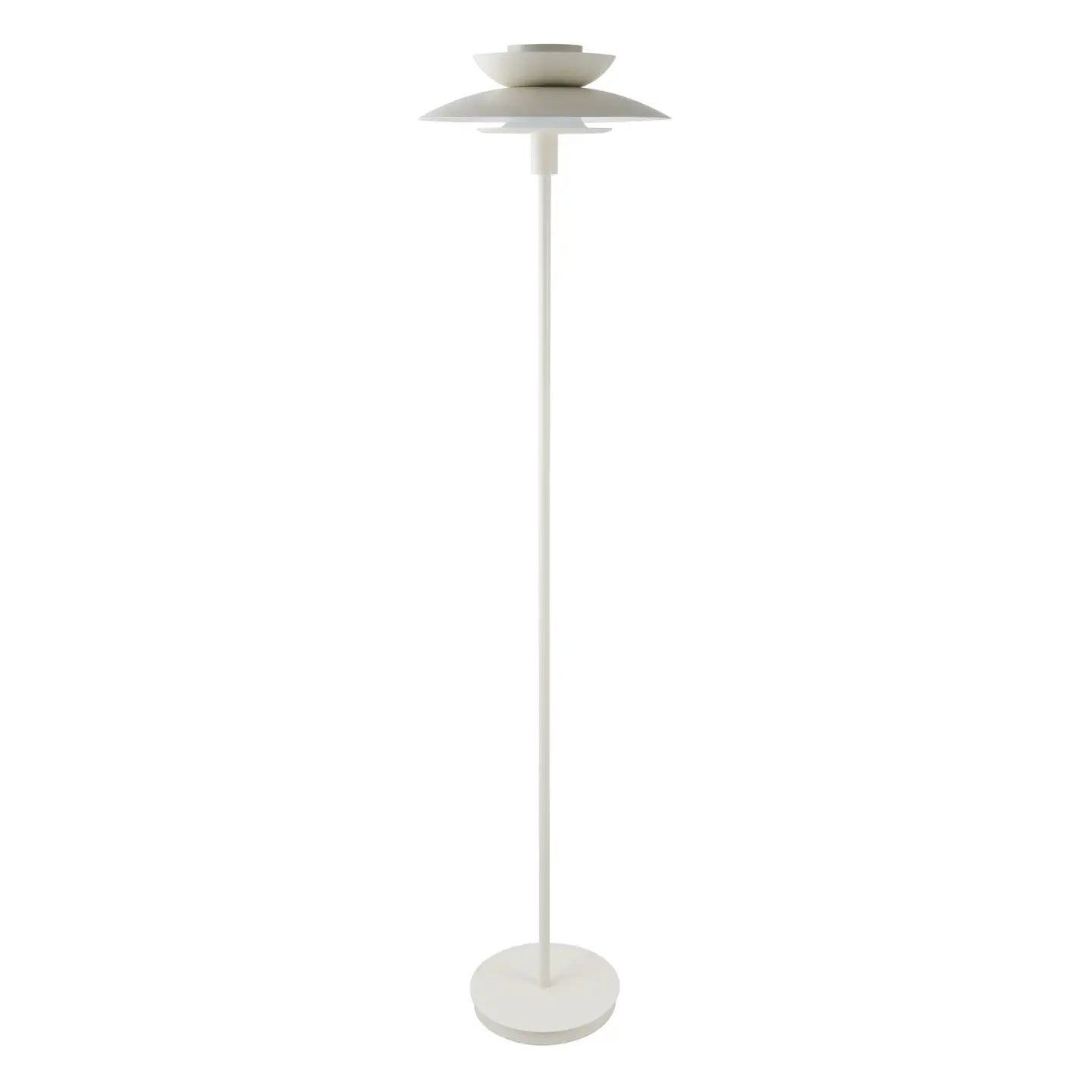 metal gulvlampen dina i matt hvid på en hvid baggrund