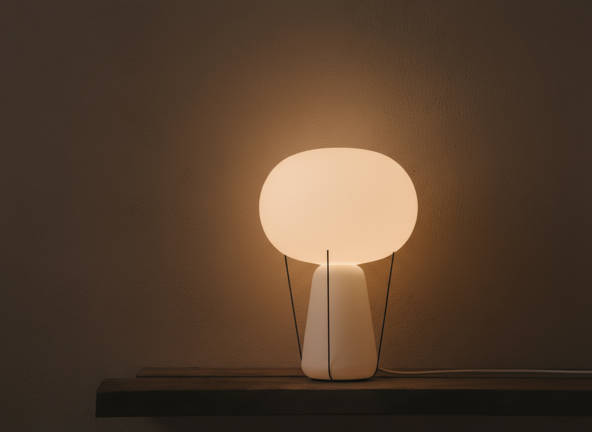 Blow Opalglas Bordlampe